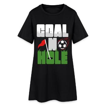 Footgolf Soccer Golf Goal In Hole - Women’s T-Shirt Dress - black - Front