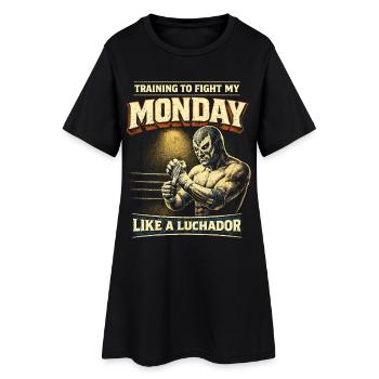 Combat de luchador de Lucha Libre lundi - Robe T-shirt Femme - noir - Devant