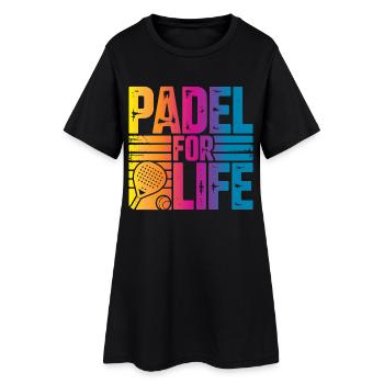 Padel for life - Frauen T-Shirt-Kleid - Schwarz - Vorne
