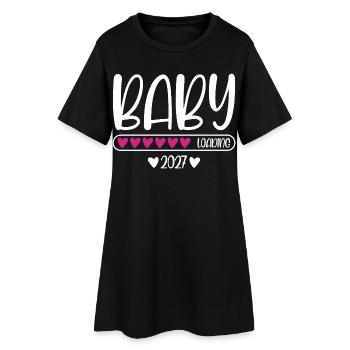 Baby 2027 charge charge heart loading bar - Robe T-shirt Femme - noir - Devant