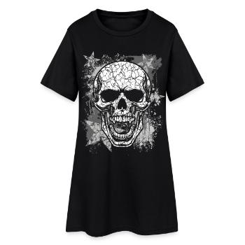 Graphique Grunge Skull - Robe T-shirt Femme - noir - Devant