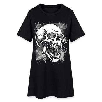 Grunge Skull Paint Splash - Women’s T-Shirt Dress - black - Front