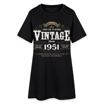 Cadeau de 75e anniversaire Mari Millésime Mars 1951 - Robe T-shirt Femme - noir - Devant