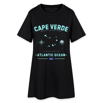 Cape Verde Atlantischer Ozean - Frauen T-Shirt-Kleid - Schwarz - Vorne