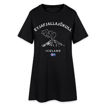 Volcan Eyjafjallajökull Islande - Robe T-shirt Femme - noir - Devant