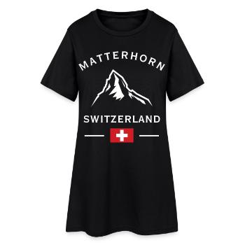 Logo des Alpes du Cervin en Suisse - Robe T-shirt Femme - noir - Devant