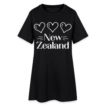 Cœur Nouvelle-Zélande Amour Nouvelle-Zélande - Robe T-shirt Femme - noir - Devant