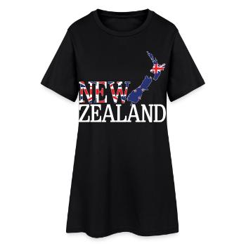 New Zealand Land Map - Women’s T-Shirt Dress - black - Front