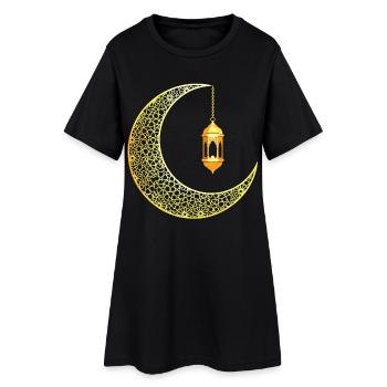 Croissant de Lune du Ramadan Aïd Moubarak - Robe T-shirt Femme - noir - Devant