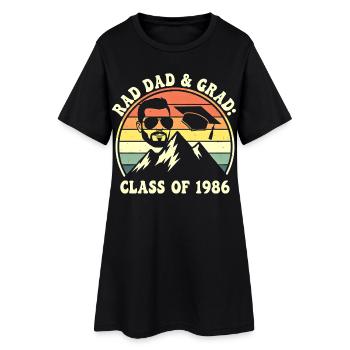 Rad Dad Grad Class of 1986 Retro - Frauen T-Shirt-Kleid - Schwarz - Vorne
