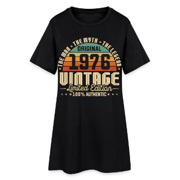 1976 Original Vintage Geburtstag Geschenk - Frauen T-Shirt-Kleid - Schwarz - Vorne