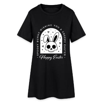Esthétique gothique de crâne de lapin de Pâques effrayante - Robe T-shirt Femme - noir - Devant