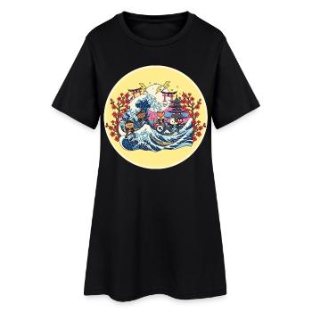 Anime animé Kawaii Rocker - Robe T-shirt Femme - noir - Devant