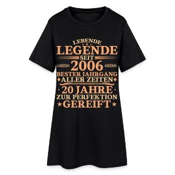 2006 Vintage 2006 Né 20 ans - Robe T-shirt Femme - noir - Devant