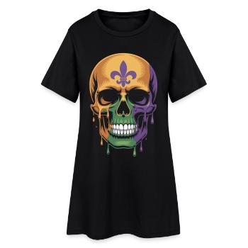 Mardi Gras Skull Shirt – Carnival - Women’s T-Shirt Dress - black - Front