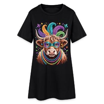 Carnaval des Chemises de Vache des Highlands du Mardi Gras - Robe T-shirt Femme - noir - Devant