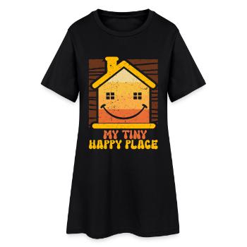 Tiny House Mon petit endroit heureux - Robe T-shirt Femme - noir - Devant