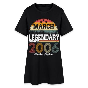 Des légendes sont nées en mars 2006 - Robe T-shirt Femme - noir - Devant