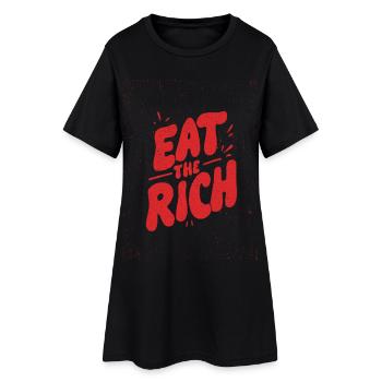 Eat the Rich Graffiti - Frauen T-Shirt-Kleid - Schwarz - Vorne