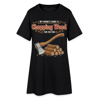 Camping Humour Citation Campfire Happy Place - Robe T-shirt Femme - noir - Devant