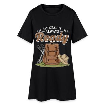 Camping Randonnée Équipement My Gear Is Ready - Robe T-shirt Femme - noir - Devant