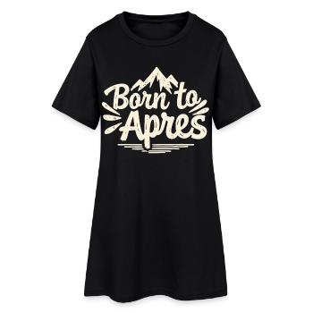 Né de la fête des sports d’hiver Après Ski Mountains - Robe T-shirt Femme - noir - Devant
