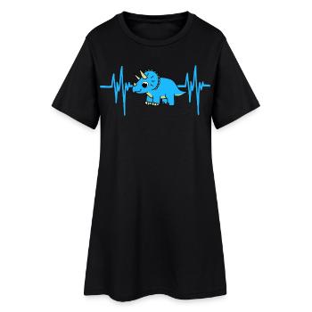 Battement de cœur Dino - Robe T-shirt Femme - noir - Devant