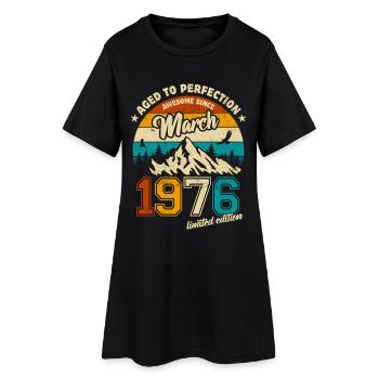 Édition limitée vintage Mars 1976 Anniversaire - Robe T-shirt Femme - noir - Devant