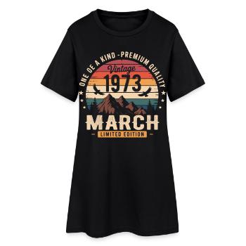 Mars 1973 Cadeau 53eme Anniversaire March 1973 - Robe T-shirt Femme - noir - Devant
