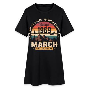 Mars 1969 Cadeau 57eme Anniversaire March 1969 - Robe T-shirt Femme - noir - Devant
