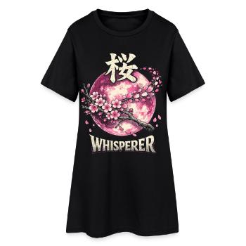 Fleurs de cerisier Sakura Fleurs de cerisier - Robe T-shirt Femme - noir - Devant