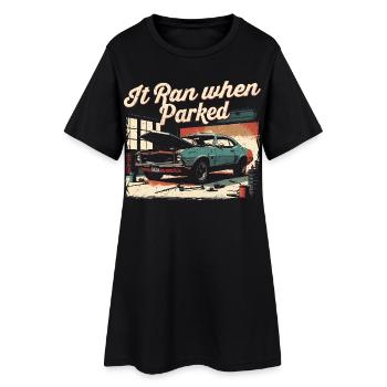 Restauration automobile Il fonctionnait lorsqu’il était garé - Robe T-shirt Femme - noir - Devant