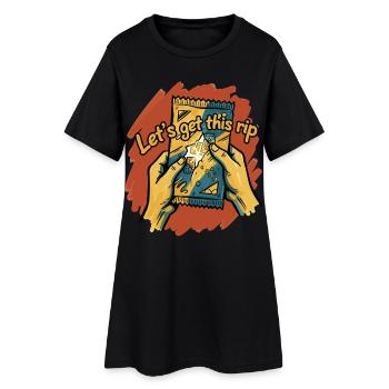 Lasst uns dieses Rip-Sammelkarten-Boosterpaket holen - Frauen T-Shirt-Kleid - Schwarz - Vorne