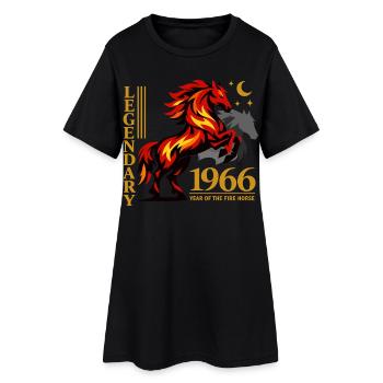 1966 Fire Horse Retro 60 Years Myth Gift - Women’s T-Shirt Dress - black - Front