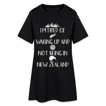 Se réveiller et ne pas être en Nouvelle-Zélande - Robe T-shirt Femme - noir - Devant