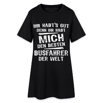 Busfahrer - Frauen T-Shirt-Kleid - Schwarz - Vorne