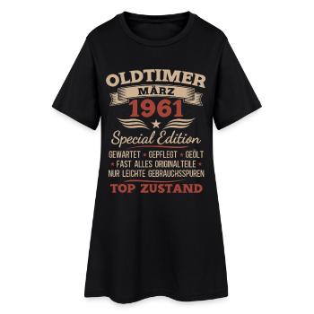 Cadeau pour le 65e anniversaire : Mari Voiture ancienne Mars 1961 - Robe T-shirt Femme - noir - Devant