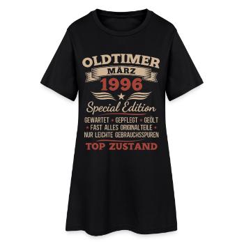 30th Birthday Gift Husband Vintage Car March 1996 - Women’s T-Shirt Dress - black - Front