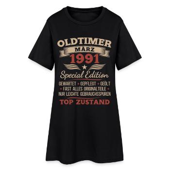 35. Geburtstag Geschenk Mann Oldtimer März 1991 - Frauen T-Shirt-Kleid - Schwarz - Vorne