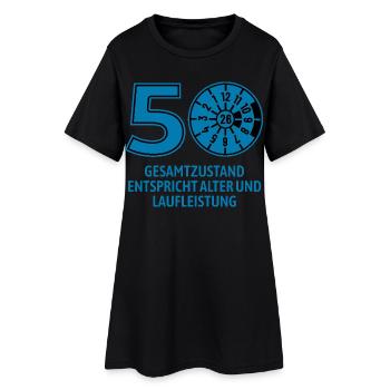 HU mars 2026 - 50 ans - Cadeau d’anniversaire - Robe T-shirt Femme - noir - Devant
