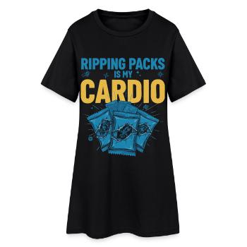 Ripping Packs Is My Cardio Trading Card Booster - Women’s T-Shirt Dress - black - Front