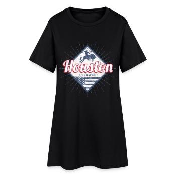 Houston au Texas, États-Unis, souvenir - Robe T-shirt Femme - noir - Devant