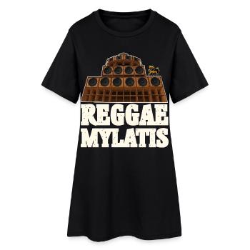 Reggae Mylatis - Frauen T-Shirt-Kleid - Schwarz - Vorne