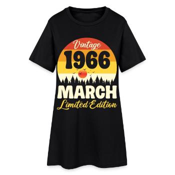 Anniversaire 60 ans Mars 1966 Cadeau Vintage Rétro - Robe T-shirt Femme - noir - Devant