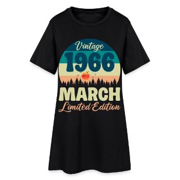 Cadeau d'anniversaire 60 ans 1966 Mars Vintage - Robe T-shirt Femme - noir - Devant
