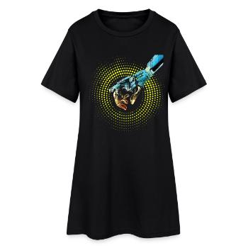 ordinateur main robot IA code cyborg numérique pc - Robe T-shirt Femme - noir - Devant