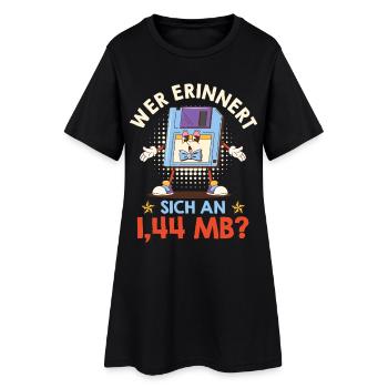 Computer WHO REMEMBERS 1.44 MB? FUNNY - Women’s T-Shirt Dress - black - Front