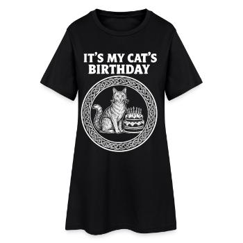 Fête d’anniversaire de chat - Robe T-shirt Femme - noir - Devant