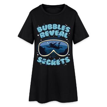 Divers Diving Bubbles Reveal Secrets - Women’s T-Shirt Dress - black - Front