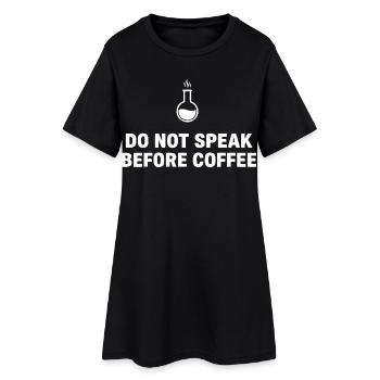 Ne parlez pas avant le café - Robe T-shirt Femme - noir - Devant
